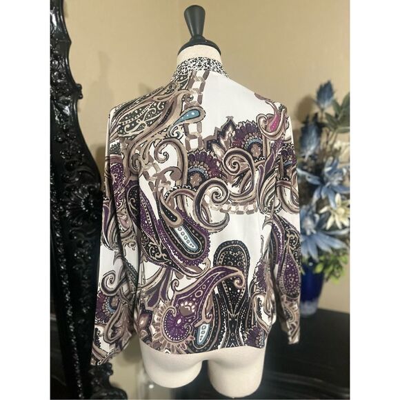 Chico's Animal Print Long Sleeve Jacket Blazer Shrug  Size 0 - Picture 2 of 3